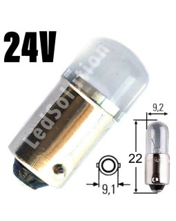 Автомобільна лампа підсвітки габаритів 24V T4W (BA9s) 2smd 2835 Philips матова ЗЕЛЕНИЙ
