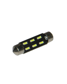 Автомобільна лампа підсвітки салону, номера 12V AC (C5W) 6SMD 4014 42мм 140Lm БІЛИЙ