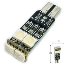 12V T10 (W5W) 6SMD 5050 мультицвет флеш RGB 12V T10 (W5W) 6SMD 5050 мультицвет флеш RGB