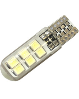 Автолампа LED T10 W5W 12SMD 2835 12V біла (габарит/номер/салон)