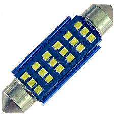 Автомобільна лампа підсвітки салону, номерного знака 12V AC (C5W) 18SMD 2016 41мм обманка БІЛИЙ
