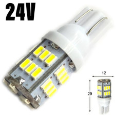 Автолампа LED T10 W5W 30SMD 3014 24V біла (габарит/номер/салон)
