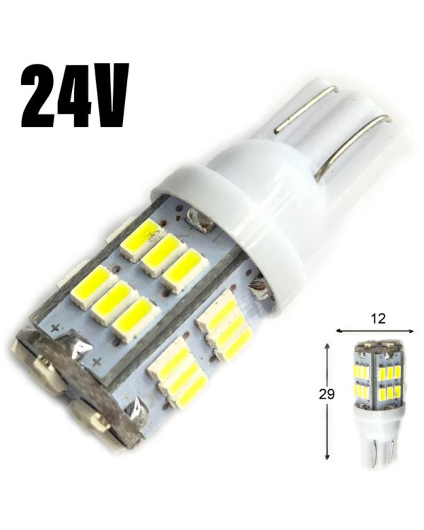 Автолампа LED T10 W5W 30SMD 3014 24V біла (габарит/номер/салон) Автолампа LED T10 W5W 30SMD 3014 24V біла (габарит/номер/салон)