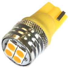 Автолампа LED T10 W5W 4SMD 12V жовта (габарит/номер/салон)