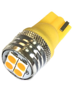 Автолампа LED T10 W5W 4SMD 12V жовта (габарит/номер/салон)