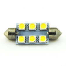 Автомобільна лампа підсвітки салону, номера 12V AC (C5W) 6SMD 5050 41мм 85Lm БІЛИЙ Автомобільна лампа підсвітки салону, номера 12V AC (C5W) 6SMD 5050 41мм 85Lm БІЛИЙ