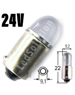 Автомобільна лампа підсвітки габаритів 24V T4W (BA9s) 2smd 2835 Osram куля 28Lm СИНІЙ