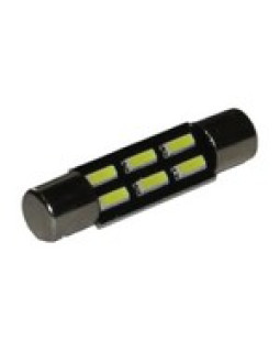 Автомобільна лампа підсвітки салону, номера 12V AC (C5W) 6SMD 4014 28мм 65 Lm БІЛИЙ