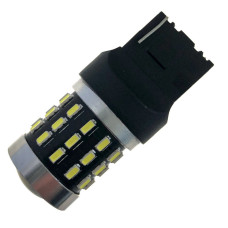 Світлодіодна автолампа W21W W3x16d 12V 7440 54SMD 3014 білий драйвер лінза 470Lm