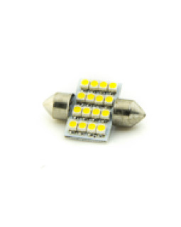 12V AC (C5W) 16SMD 3528 31мм белый 90Lm