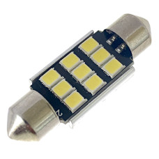 Автомобільна лампа підсвічування салону, номера 12V AC (C5W) 9SMD 2835 36мм обманка 180Lm БІЛИЙ