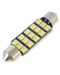 Автомобільна лампа підсвітки салону, номера  12V AC (С5W) 15SMD 2835 42мм обманка 300Lm БІЛИЙ