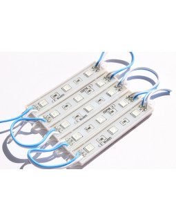 Світлодіодний модуль 5054 SMD 3 LED, 12V, синій, пластиковий корпус