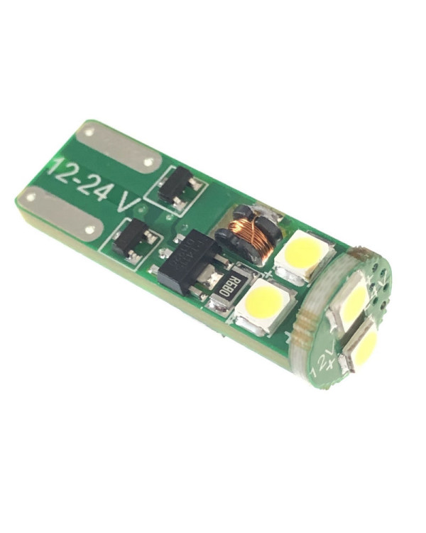 Автолампа LED T10 W5W 6SMD 3030 12-24V біла (габарит/номер/салон)