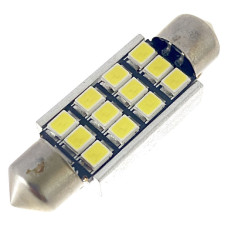 Автомобільна лампа підсвітки салону, номера  12V AC (C5W) 12SMD 2835 39мм обманка 200Lm БІЛИЙ