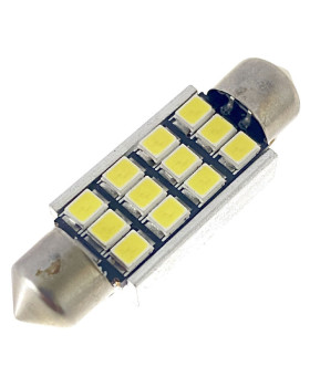 Автомобільна лампа підсвітки салону, номера 12V AC (C5W) 12SMD 2835 39мм обманка 200Lm БІЛИЙ Автомобільна лампа підсвітки салону, номера 12V AC (C5W) 12SMD 2835 39мм обманка 200Lm БІЛИЙ