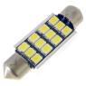 Автомобільна лампа підсвітки салону, номера  12V AC (C5W) 12SMD 2835 39мм обманка 200Lm БІЛИЙ