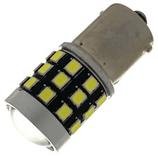 Світлодіодна автолампа P21W BA15s 12-24V 1156 33SMD 2835 500Lm м'яка плата Лінза БІЛИЙ