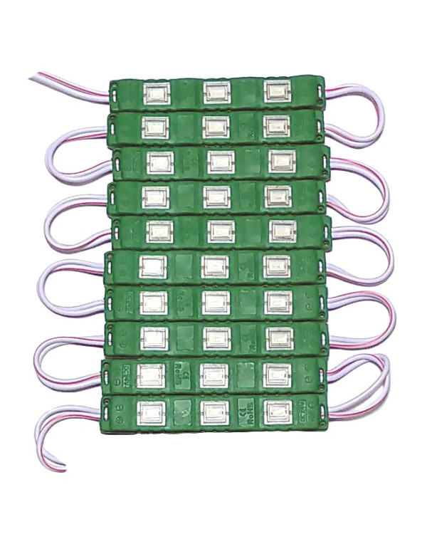 Світлодіодний модуль 5630 SMD 3 LED, 24V, зелений, пластиковий корпус Світлодіодний модуль 5630 SMD 3 LED, 24V, зелений, пластиковий корпус