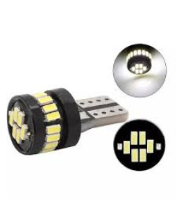 12V T10 (W5W) 24SMD 3014 обманка драйвер БЕЛЫЙ